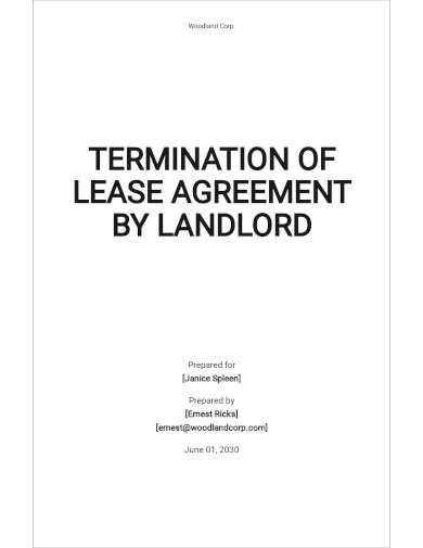 Termination of Lease Agreement by Landlord Template