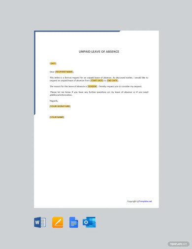 Unpaid Leave of Absence Letter Template