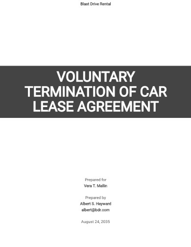 Voluntary Termination of Car Lease Agreement Template