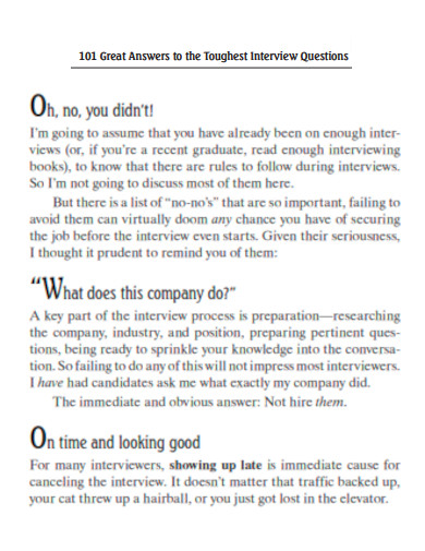 101 Great Answers to Toughest Interview Questions