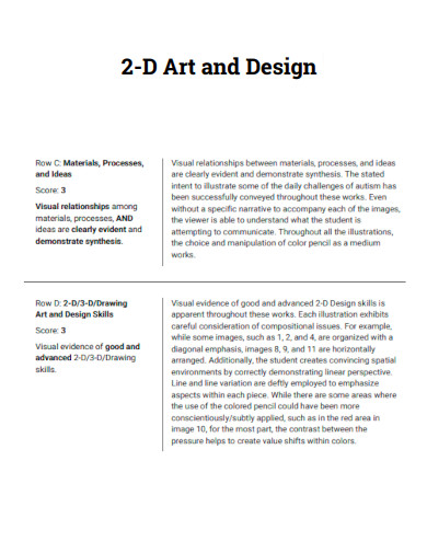 2 D Art and Design
