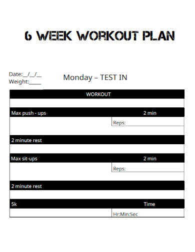 6 Weeks Workout Plan