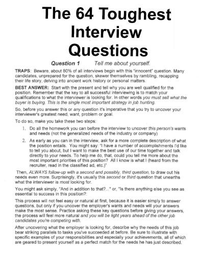 64 Toughest Interview Question