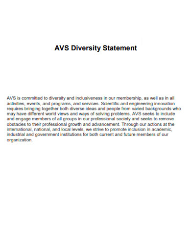 AVS Diversity Statement