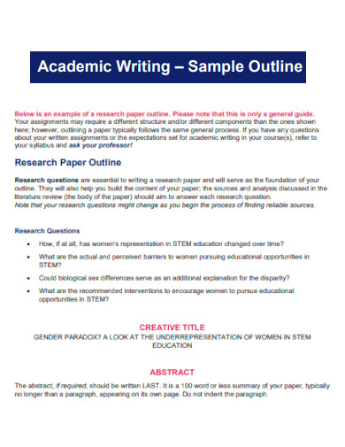 Academic Writing Outline