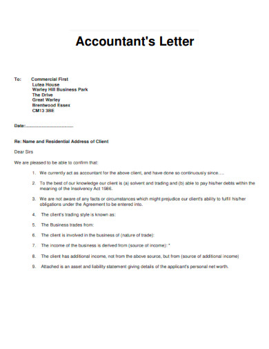 Accountant Letter