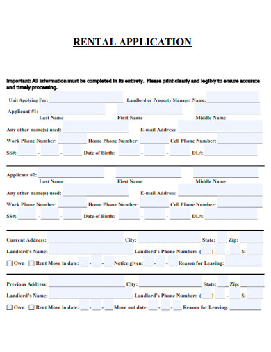 Accurate Rental Application