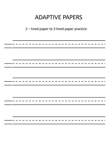 Adaptive Handwriting 2 to 3 Lined Paper