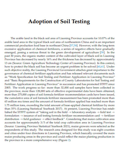 Adoption of Soil Testing