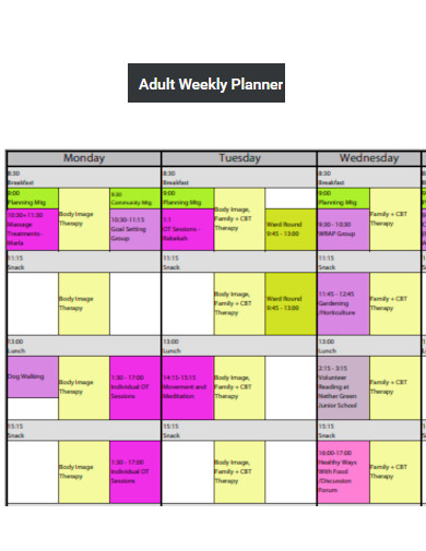 Adult Weekly Planner