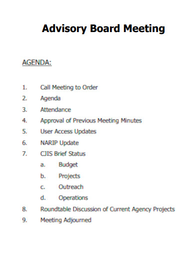 Advisory Board Meeting