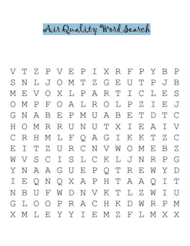 Air Quality Word Search