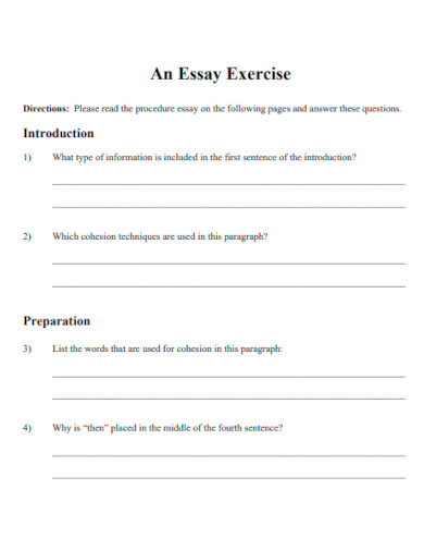 An Essay Exercise