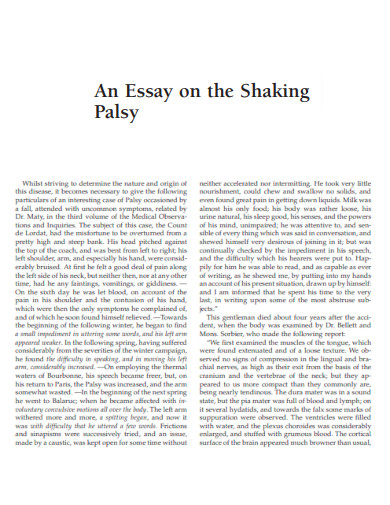 An Essay on Shaking Palsy
