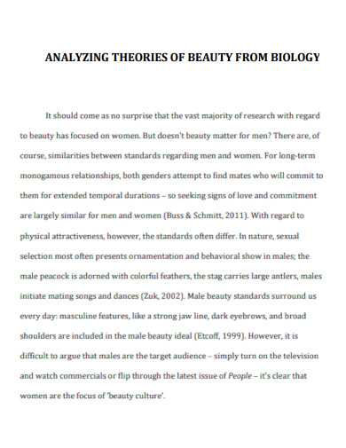 Analyzing Theories of Beauty From Biology