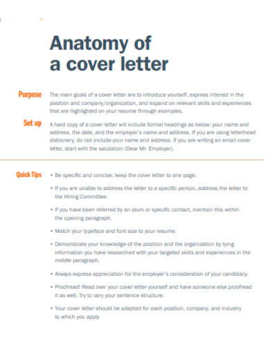 Anatomy of Cover Letter for Resume