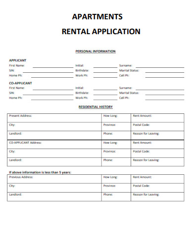 Appartment Rental Applications