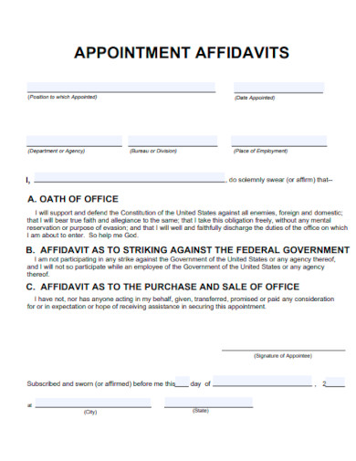 Appointment Affidavit