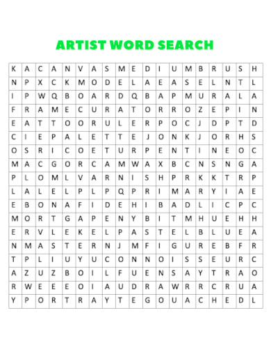 Artist Word Search