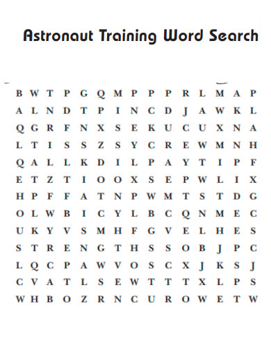 Astronaut Training Word Search