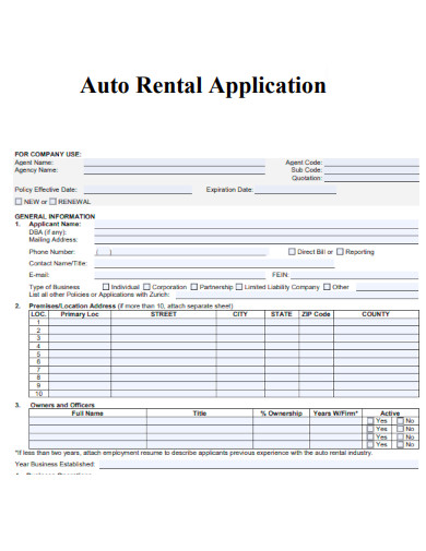 Auto Rental Application