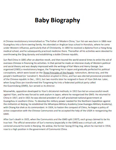 Baby Biography
