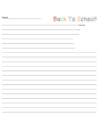 Back To School Lined Paper