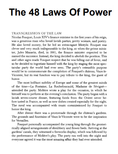 Basic 48 Laws of Power