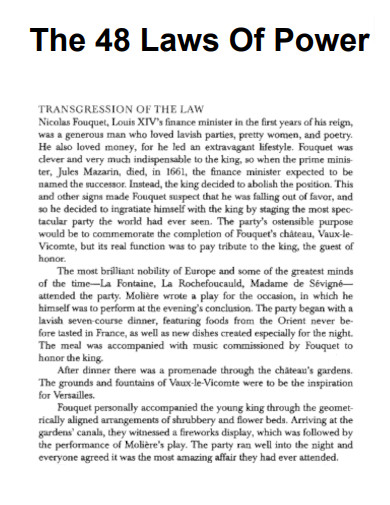 15 FREE 48 Laws Of Power Samples To Download