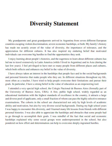 Basic Diversity Statement
