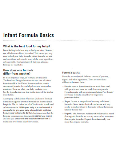 Basic Infant Formula