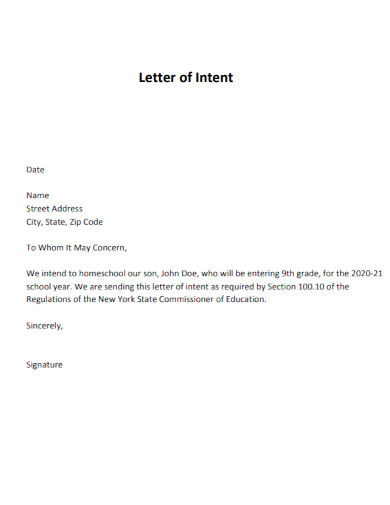 Basic Letter of Intent