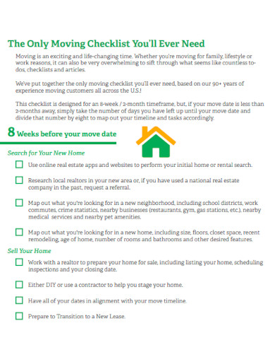 Basic Moving Packing Checklist