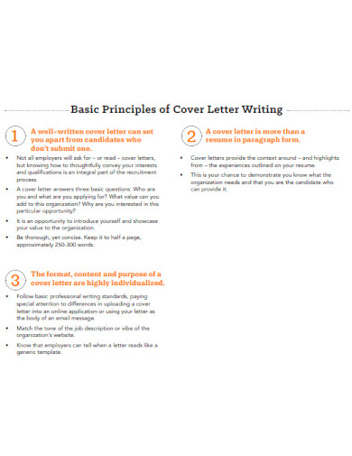 Basic Principles of Cover Letter for Resume