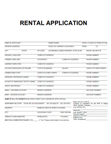Basic Rental Application