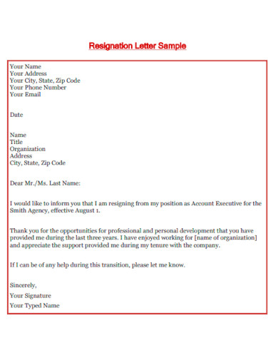 Basic Resignation Letter