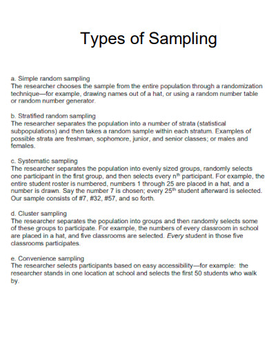 Basic Types of Sampling