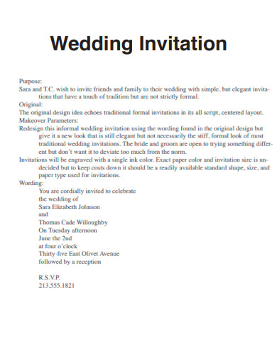 Basic Wedding Invitation