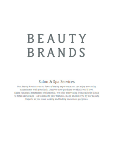 Beauty Brands Salon and Spa Services