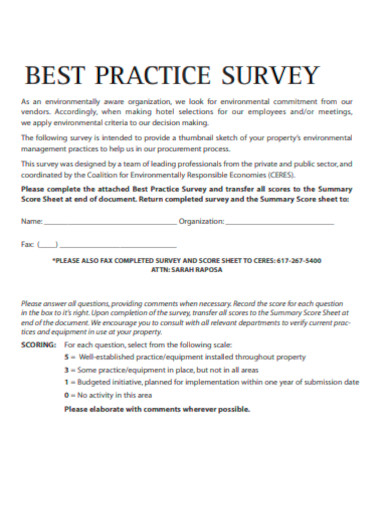 Best Practice Survey