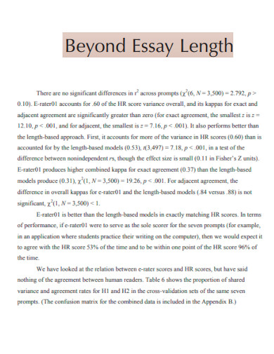 Beyond Essay Length