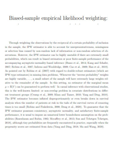 Biased Empirical Likelihood Weighting