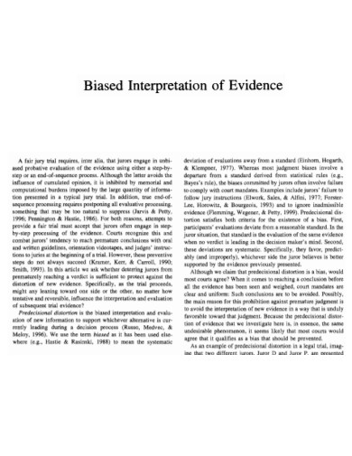 Biased Interpretation of Evidence