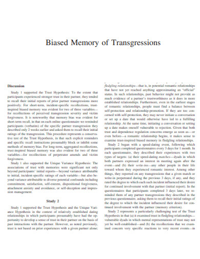 Biased Memory of Transgressions