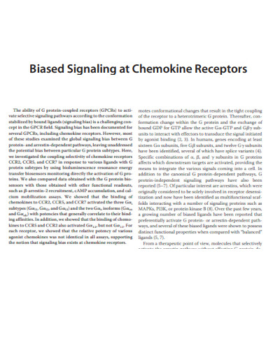 Biased Signaling at Chemokine Receptor