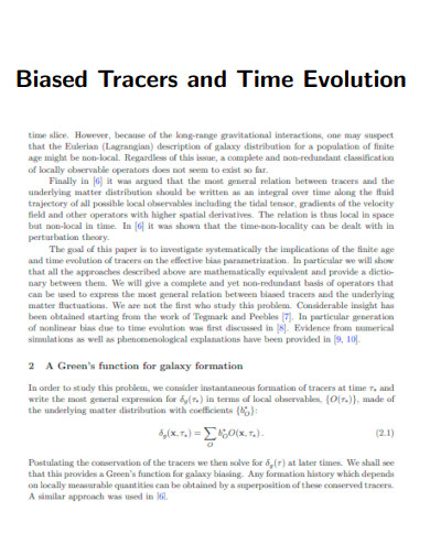 Biased Tracers and Time Evolution