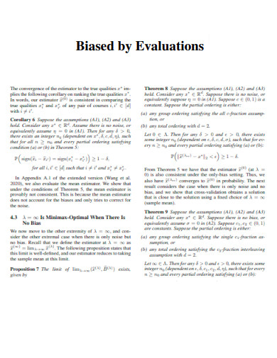Biased by Evaluation