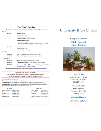 Bible Church Bulletin
