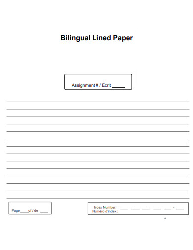 Bilingual Lined Paper