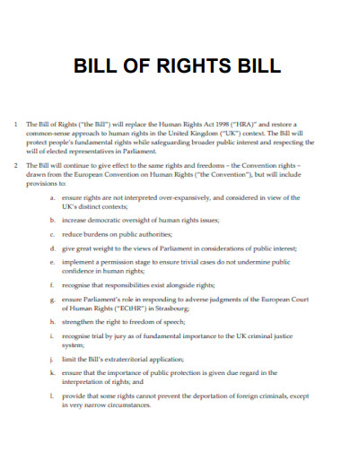 Bill of Rights Bill